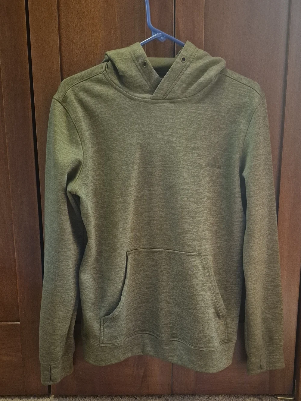 adidas Olive Green Hooded Sweatshirt